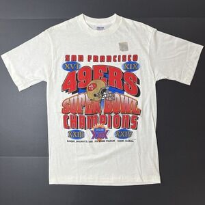 Vintage 1995 San Francisco 49ers Super Bowl Champions TShirt Mens M True Fan New